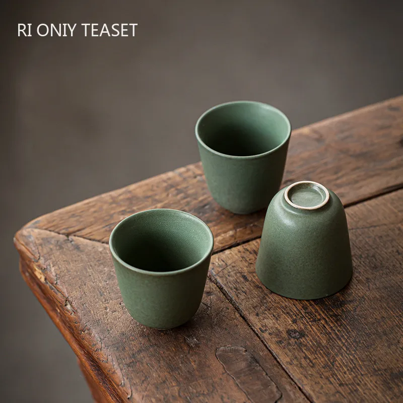 Japanese Pottery - 1 adet japon yeşil seramik çay