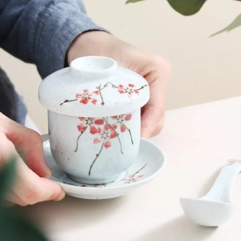 Japanese Snacks - Porselen Güveç Tenceresi, Japon Kiraz Çiçeği